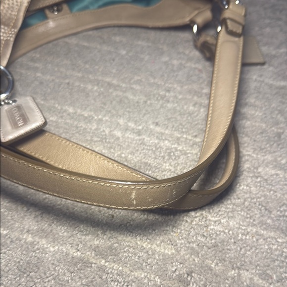 Coach Tan Hobo Shoulder Bag with Textured Fabric - Picture 12 of 12